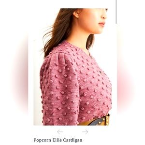 TRADED Misha Puff Ellie Cardigan, Antique Rose